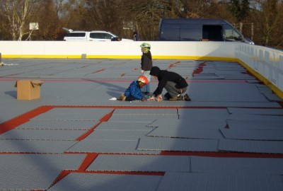Inline-Hockey in Potsdam mit Bodensystem Typ MULTISPORT in der Farbe Silbergrau