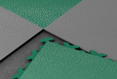 PVC-Fliesen INVISIBLE mit verdeckter Puzzle-Verbindung in Grau und Grün